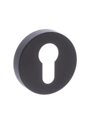 Forme Euro Escutcheon on Minimal Round Rose - Matt Black