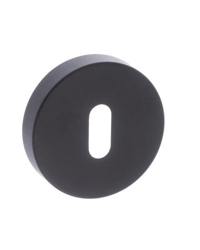 Forme Key Escutcheon on Minimal Round Rose - Matt Black