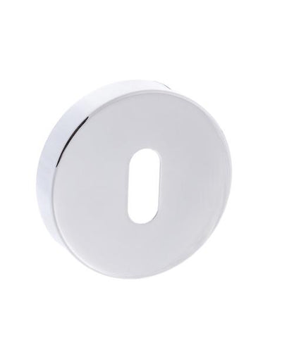 Forme Key Escutcheon on Minimal Round Rose - Polished Chrome