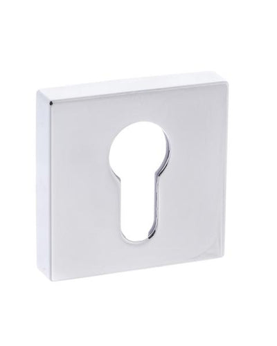 Forme Euro Escutcheon on Minimal Square Rose - Polished Chrome