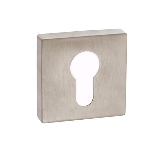 Forme Euro Escutcheon on Minimal Square Rose - Satin Nickel