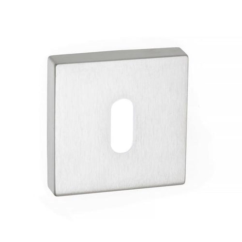 Forme Key Escutcheon on Minimal Square Rose - Satin Chrome