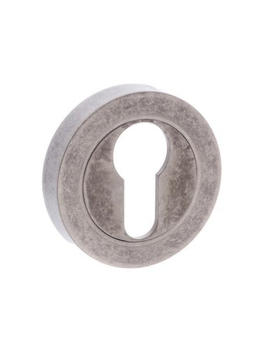 Old English Euro Escutcheon - Distressed Silver