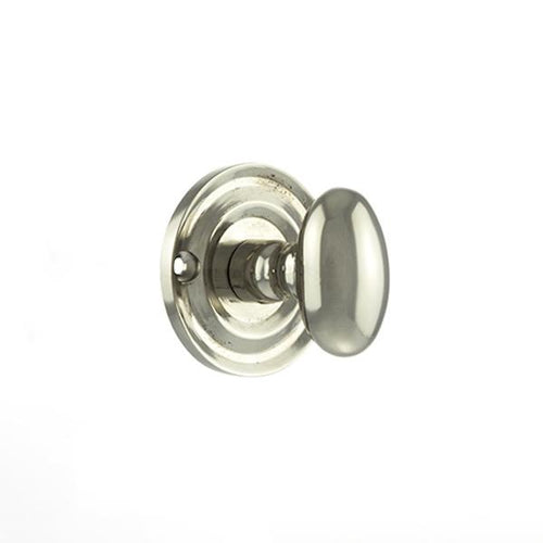 Old English Solid Brass Oval WC Turn and Release - Polished Nickel