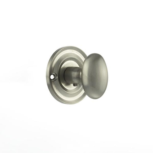 Old English Solid Brass Oval WC Turn and Release - Satin Nickel