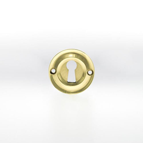 Old English Solid Brass Open Key Hole Escutcheon - Polished Brass