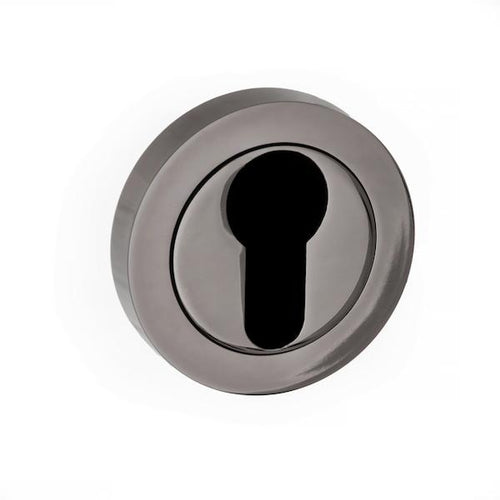 STATUS Euro Escutcheon on Round Rose - Black Nickel